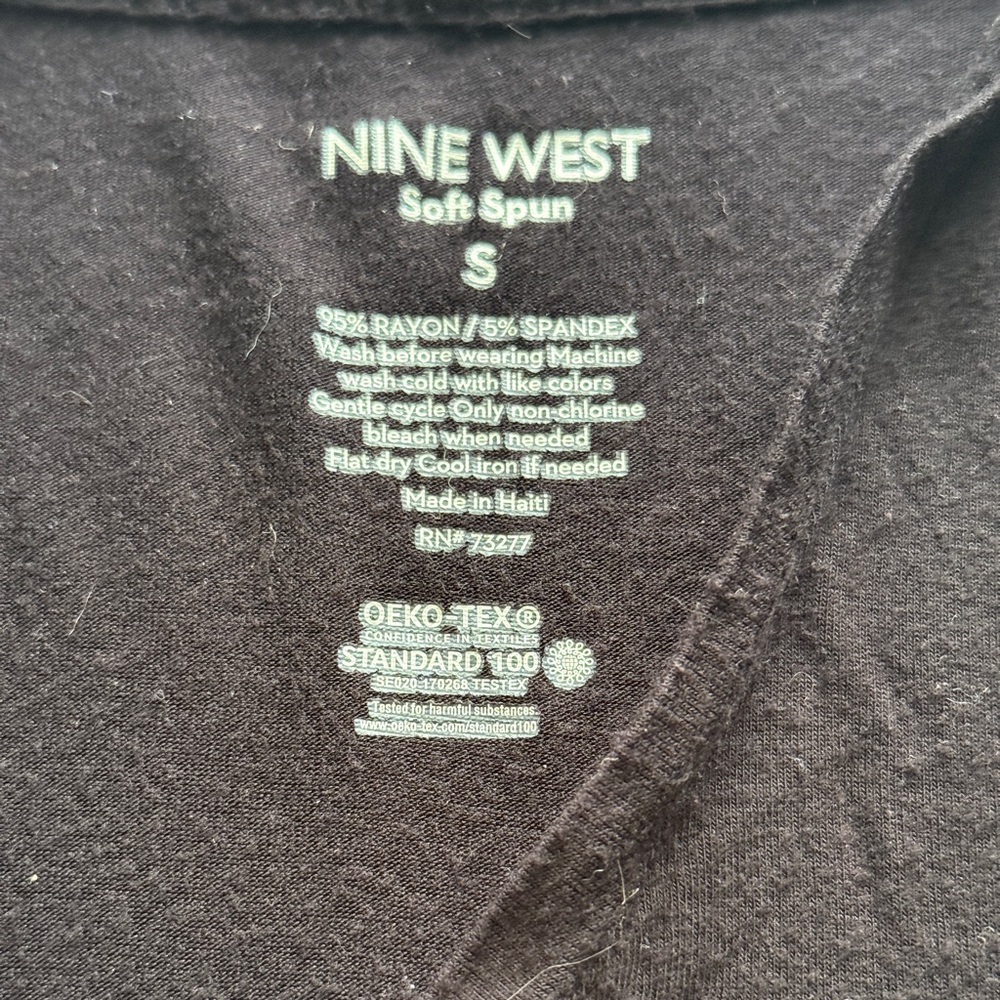 Nine West Soft Spun Black V-Neck Tee - Picture 4 of 4